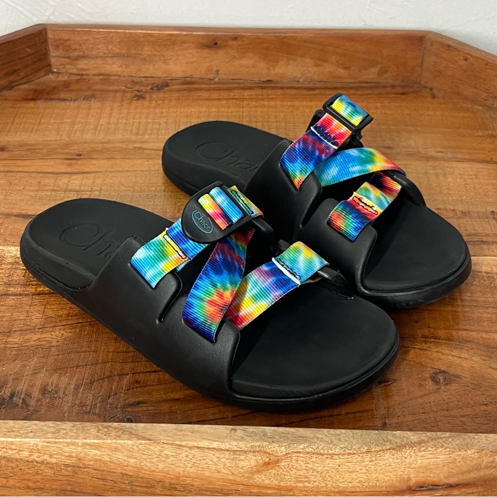 Chaco Kids Rainbow Strap Slides Size 3